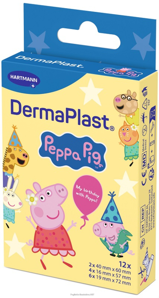 Cerca Prezzi di cerotto piccole ferite dermaplast peppa pig 2 pezzi da 40x60 mm + 4 pezzi da 16x57 mm + 6 pezzi da 19x72 mm e acquista online