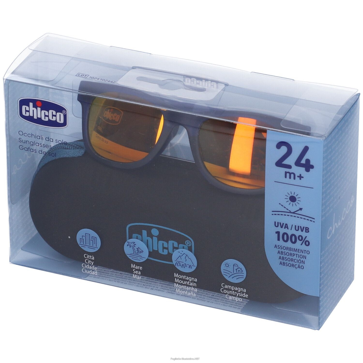 Cerca Prezzi di chicco occhiali da sole 24+ mesi montatura blu lenti a specchio 1 pz o e acquista online