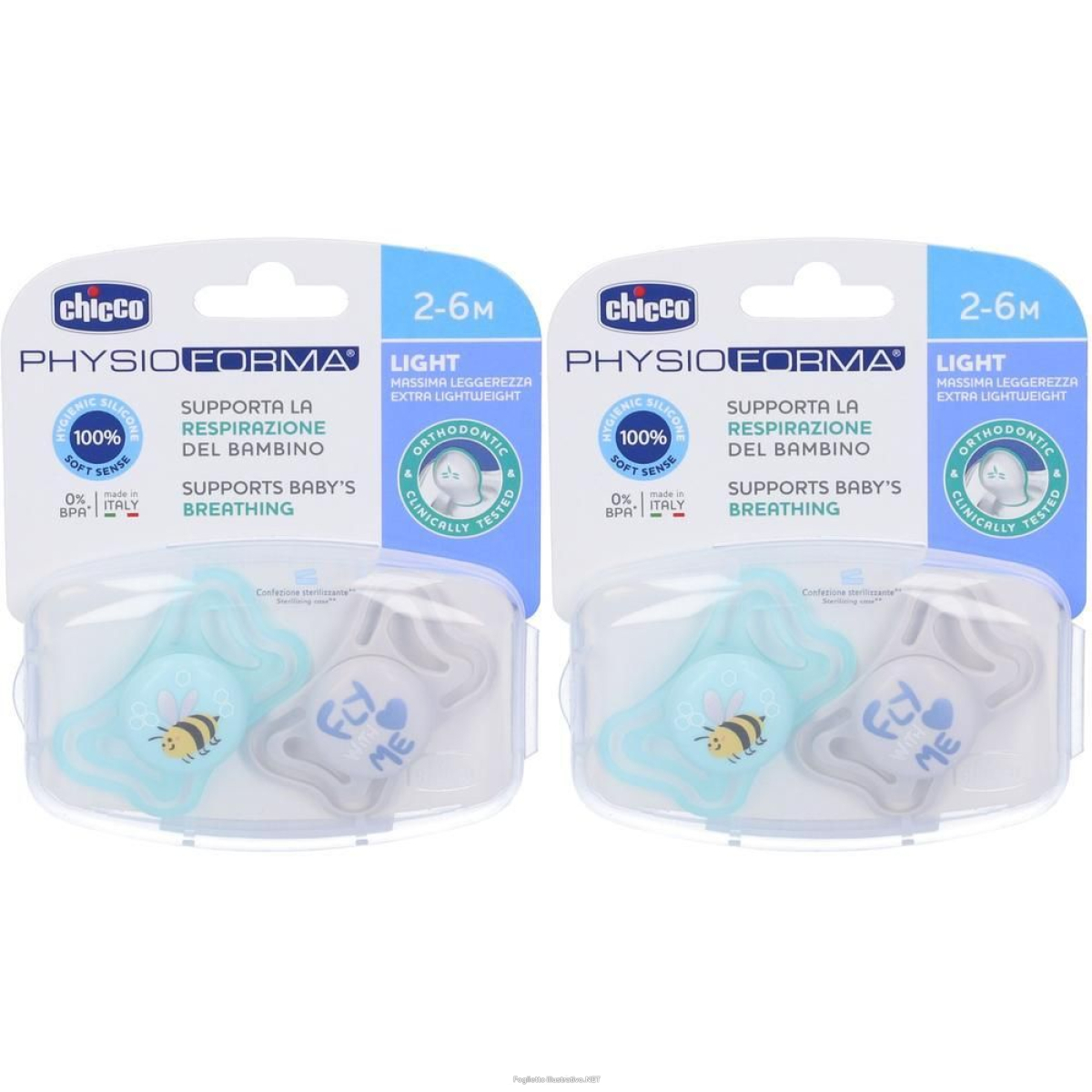 Cerca Prezzi di chicco physioforma light succhietto azzurro 2-6 mesi 2x1 st e acquista online