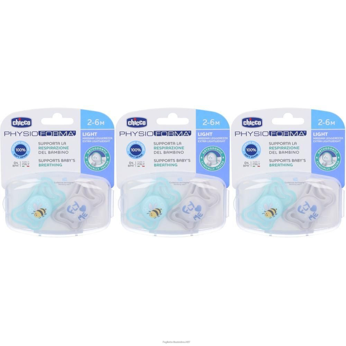 Cerca Prezzi di chicco physioforma light succhietto azzurro 2-6 mesi 3x1 st e acquista online
