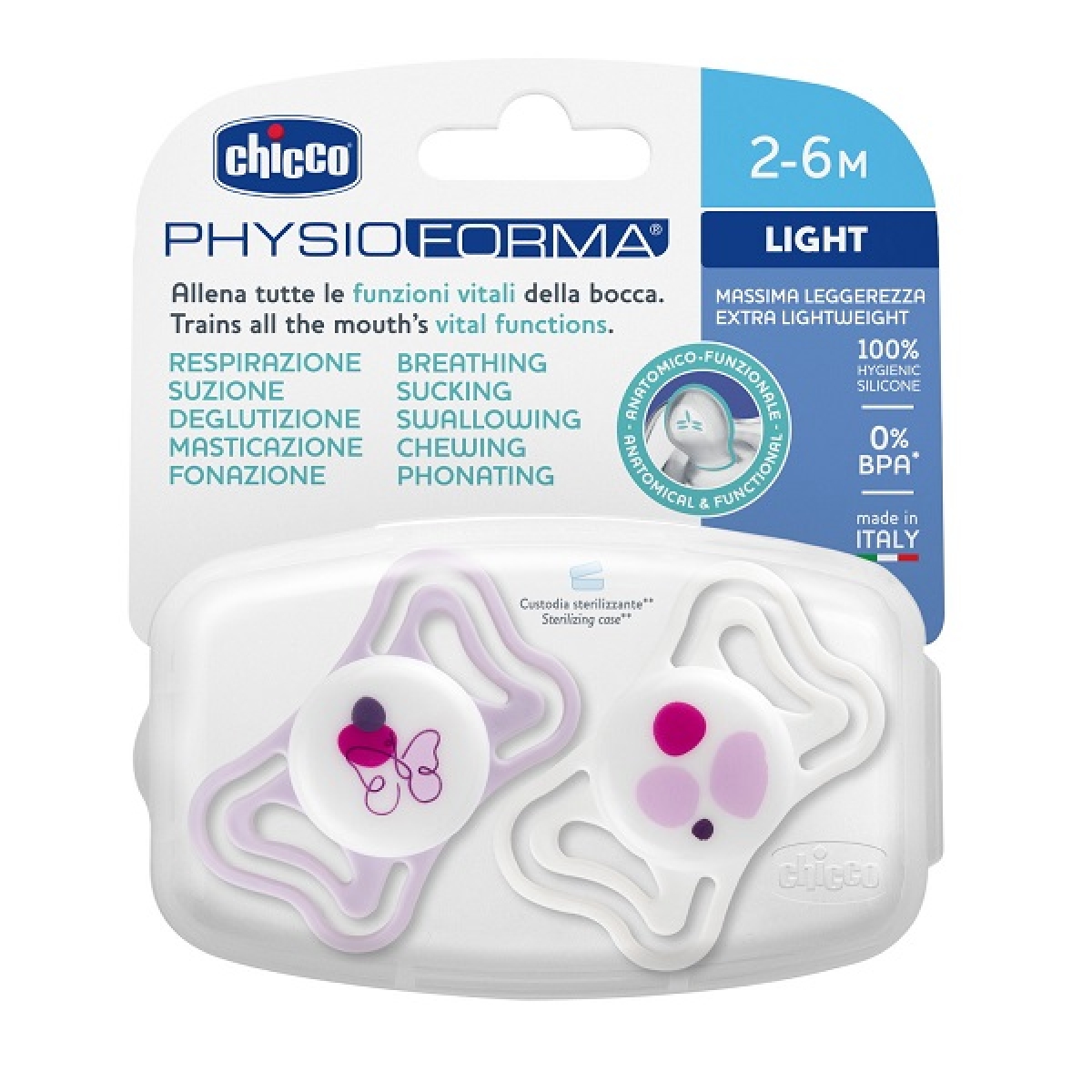 Cerca Prezzi di Chicco succhietto light rosa silicone 2-6m 2 pezzi e acquista online