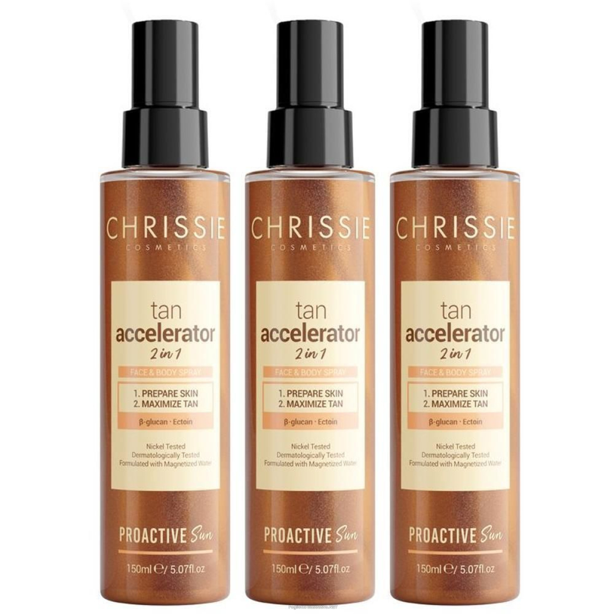 Cerca Prezzi di chrissie proactive sun tan accellerator 2 in 1 3x150 ml spray e acquista online