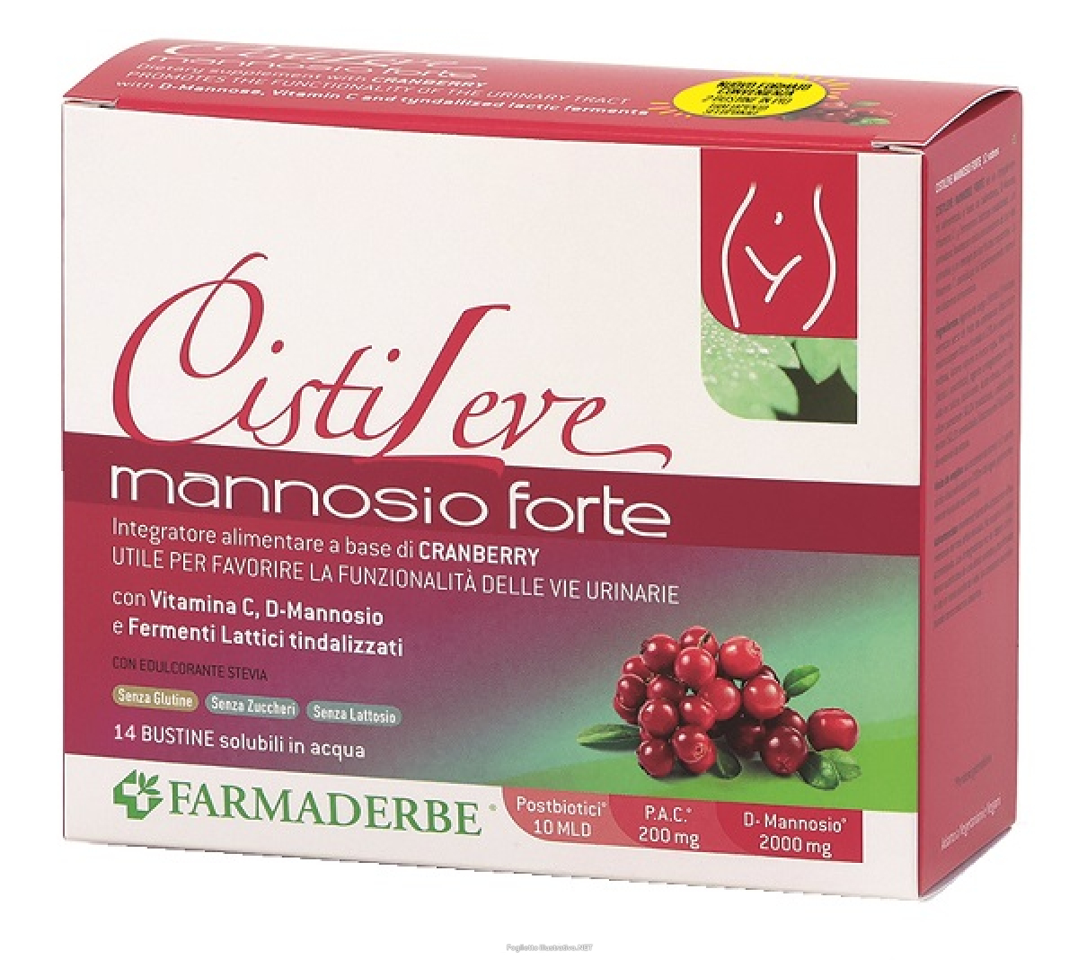 Cerca Prezzi di cistileve mannosio forte 14 bustine da 3 g aroma naturale frutti rossi con edulcorante stevia senza zuccheri senza glutine senza lattosio e acquista online