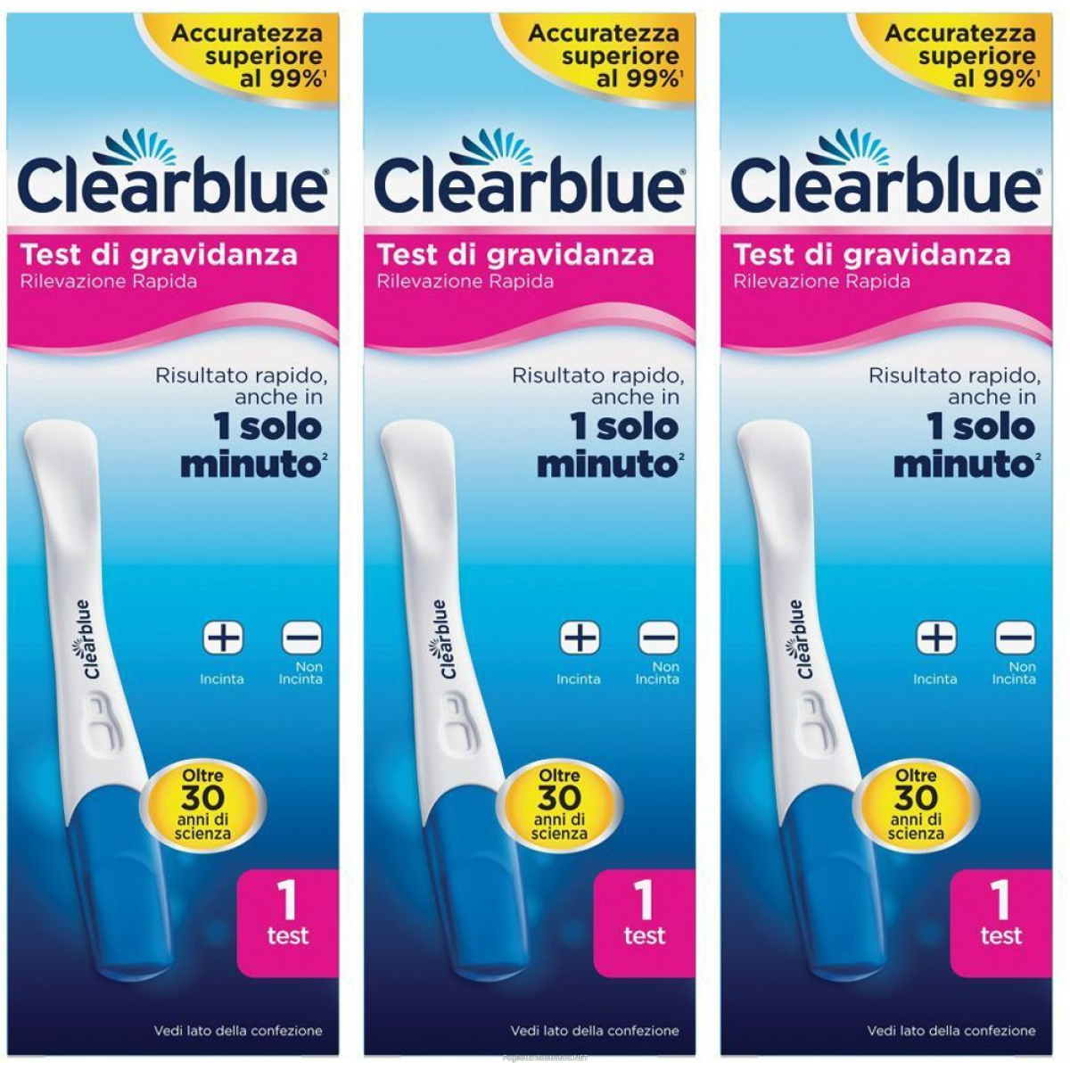 Cerca Prezzi di clearblue test di gravidanza con rilevazione rapida set da 3 3x1 pz te e acquista online