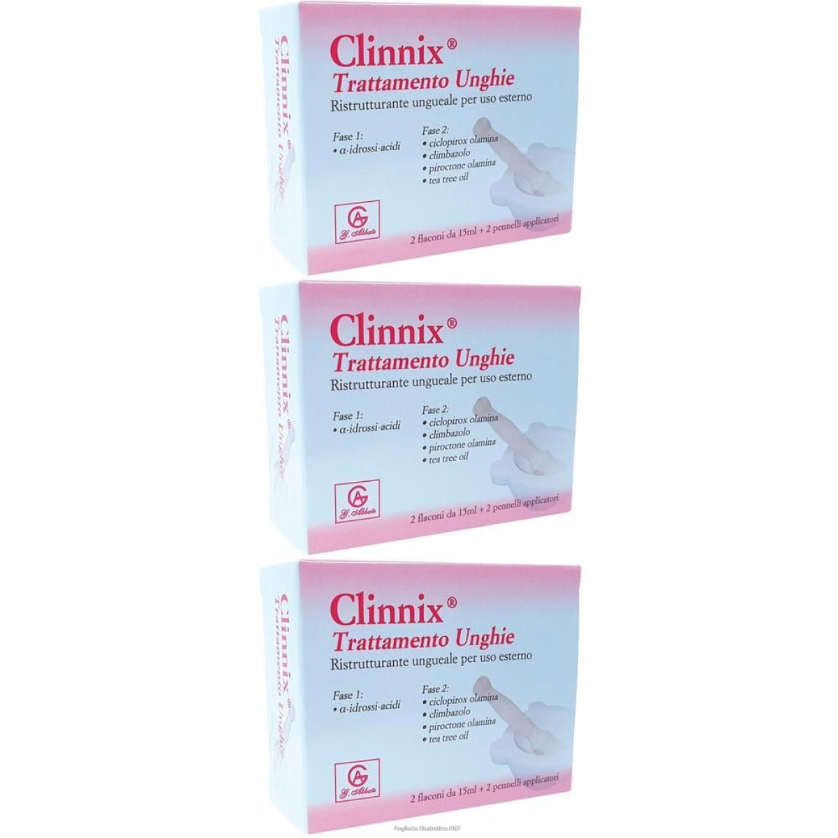 Cerca Prezzi di clinnix trattamento unghie con pennelli applicatori 3x15 ml e acquista online