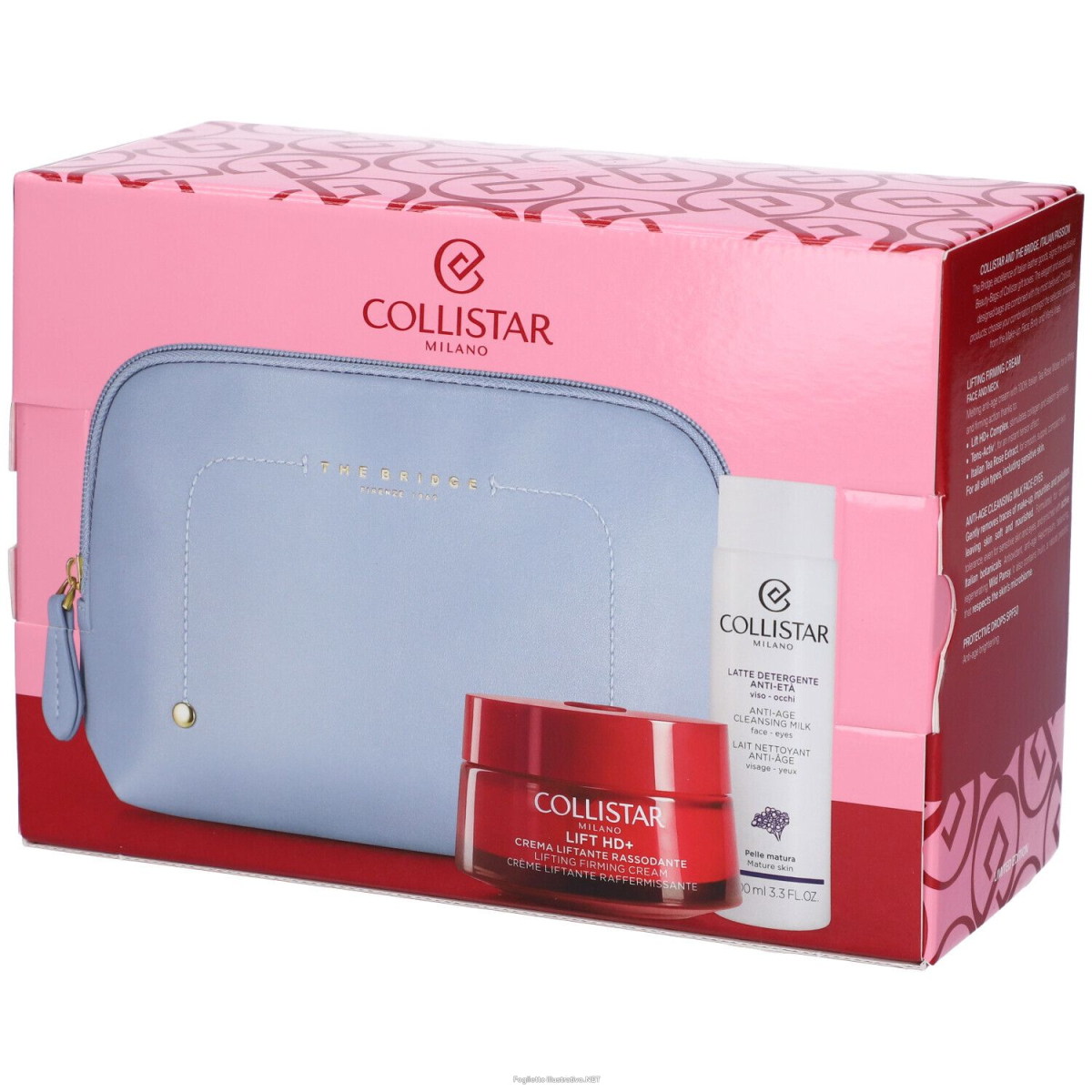 Cerca Prezzi di Cofanetto Lift Hd+ Crema Liftante Rassodante 50 ml + Latte Detergente Anti Eta' 100 ml + Sample Gocce Magiche Protettive + Beauty Bag Azzurra The Bridge e acquista online