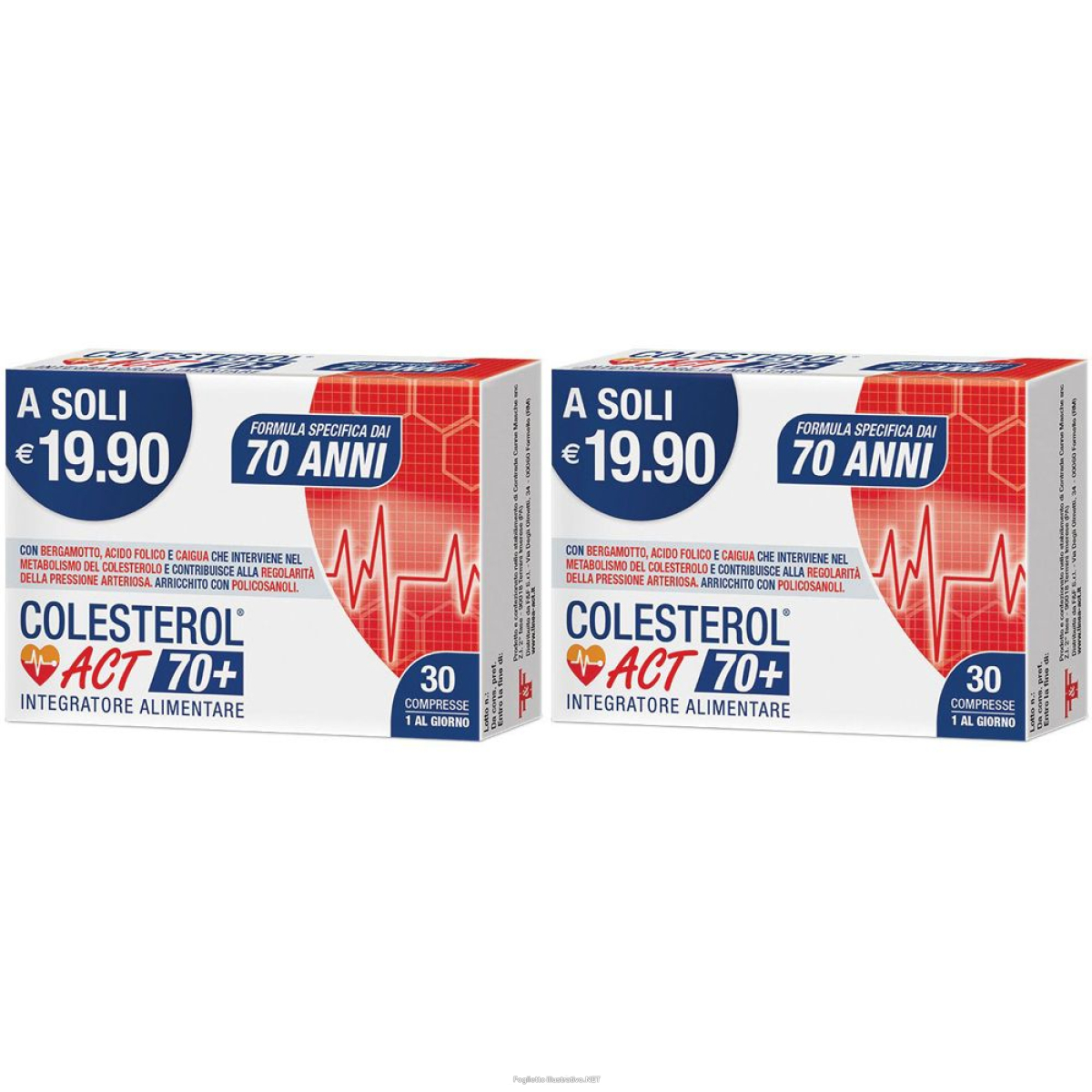 Cerca Prezzi di colesterol act 70+ integratore alimentare set da 2 2x30 g compresse e acquista online