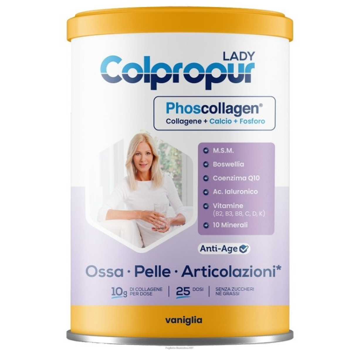 Cerca Prezzi di colpropur lady integratore di collagene + calcio + fosforo per pelle ossa e articolazioni 332,5 gr vaniglia e acquista online