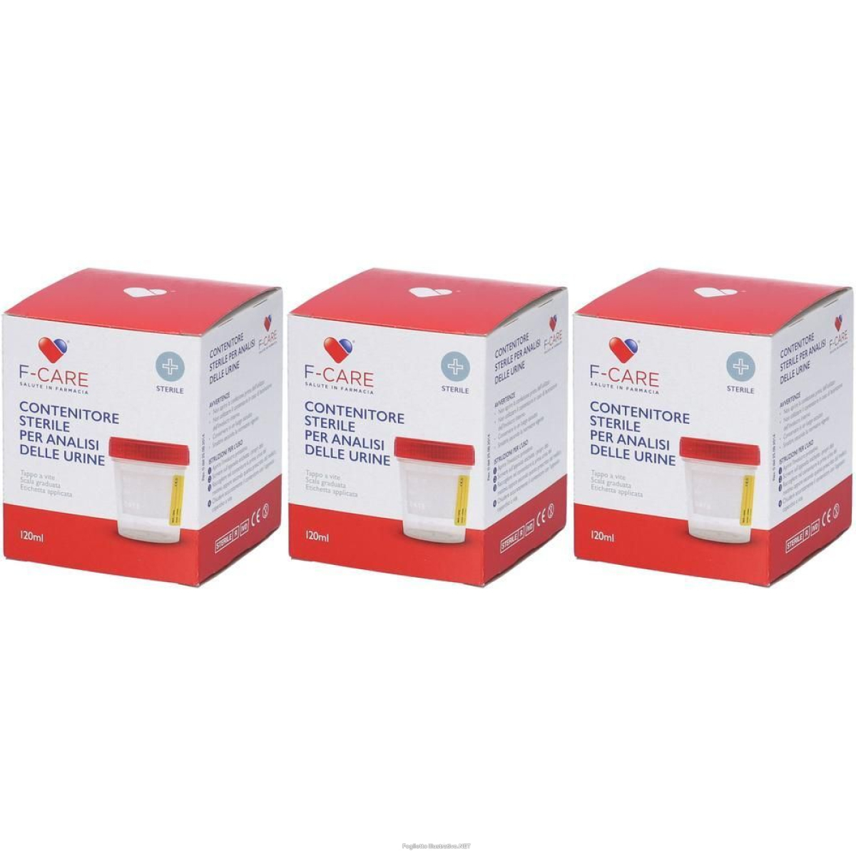 Cerca Prezzi di contenitore sterile f-care per la raccolta urina 120 ml 3x1 st e acquista online