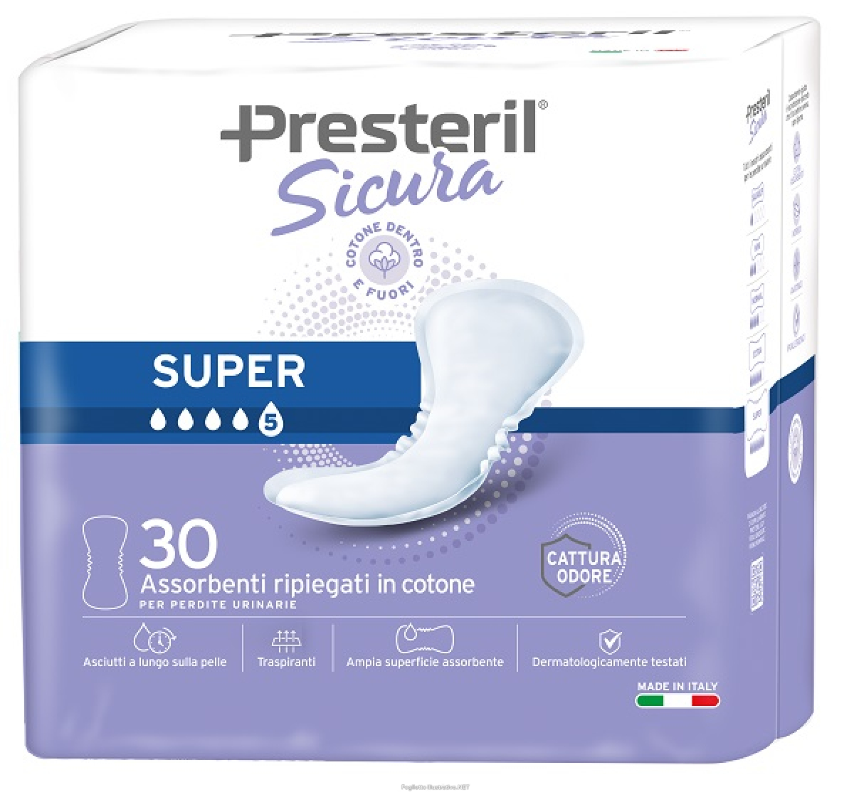 Cerca Prezzi di corman presteril sicura super - assorbenti in puro cotone per perdite urinarie, 30 pezzi e acquista online