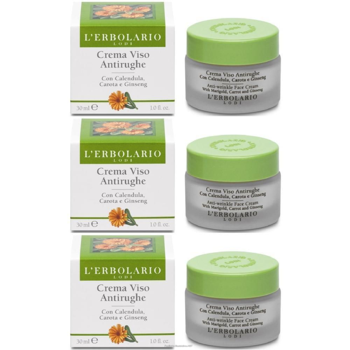 Cerca Prezzi di crema viso antirughe calendula/carota/ginseng 30 ml 3x30 ml e acquista online