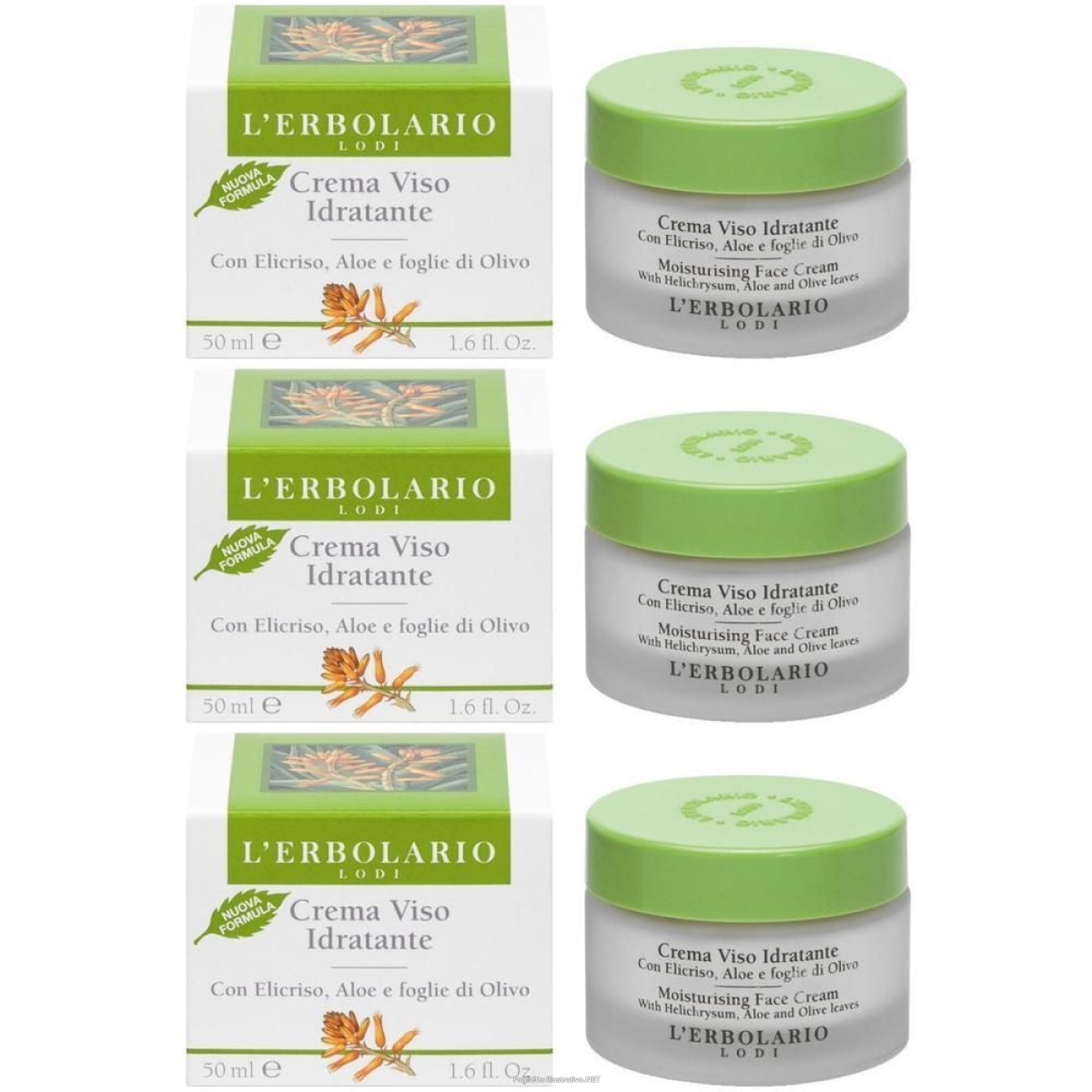 Cerca Prezzi di crema viso idratante elicriso/aloe/foglie di olivo 50 ml 3x50 ml e acquista online