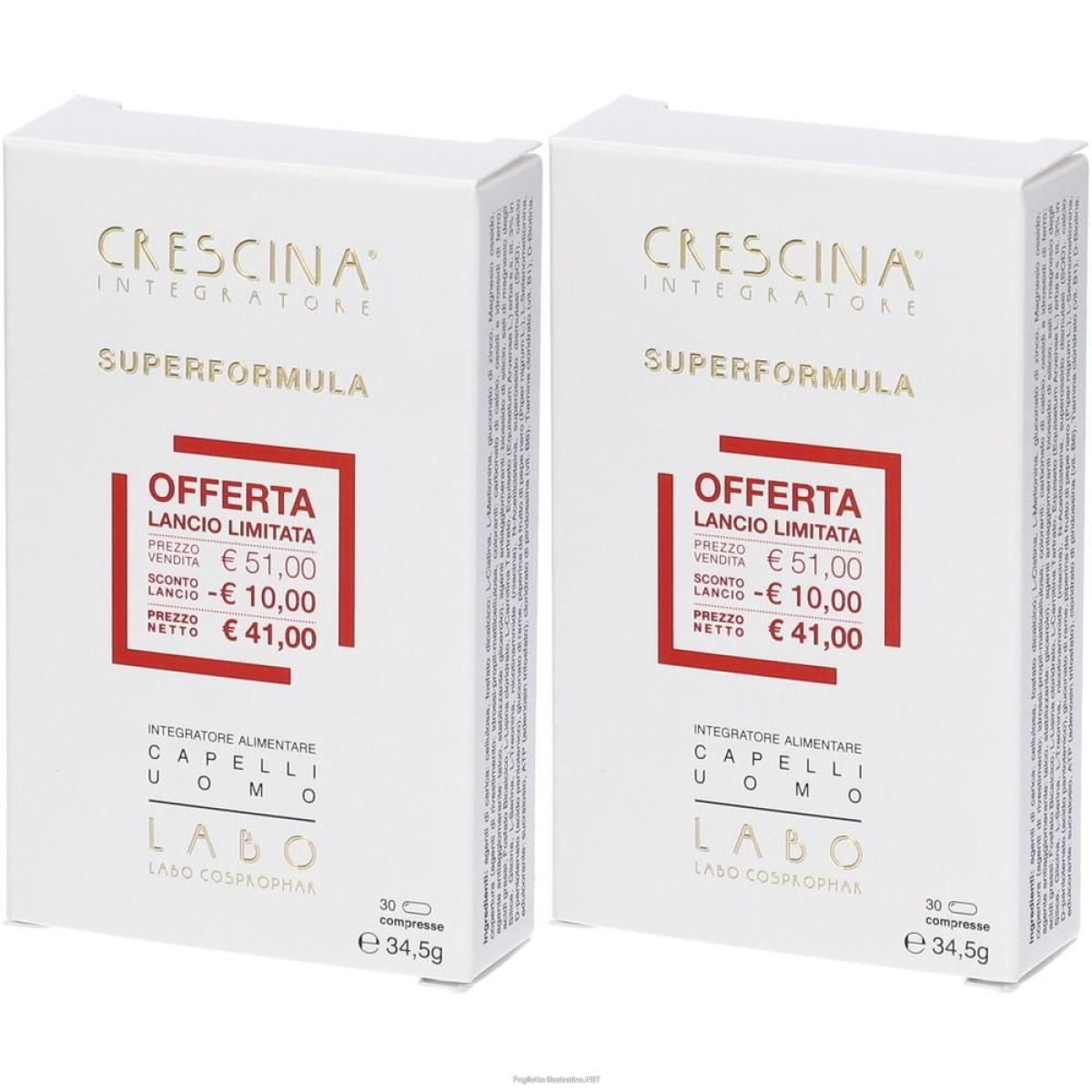 Cerca Prezzi di crescina integratore ri-crescita superformula uomo 30 compress 2x30 g e acquista online