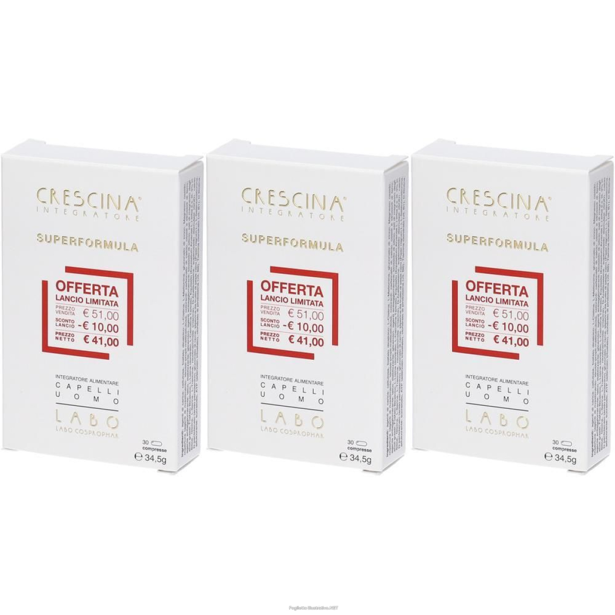 Cerca Prezzi di crescina integratore ri-crescita superformula uomo 30 compress 3x30 g e acquista online