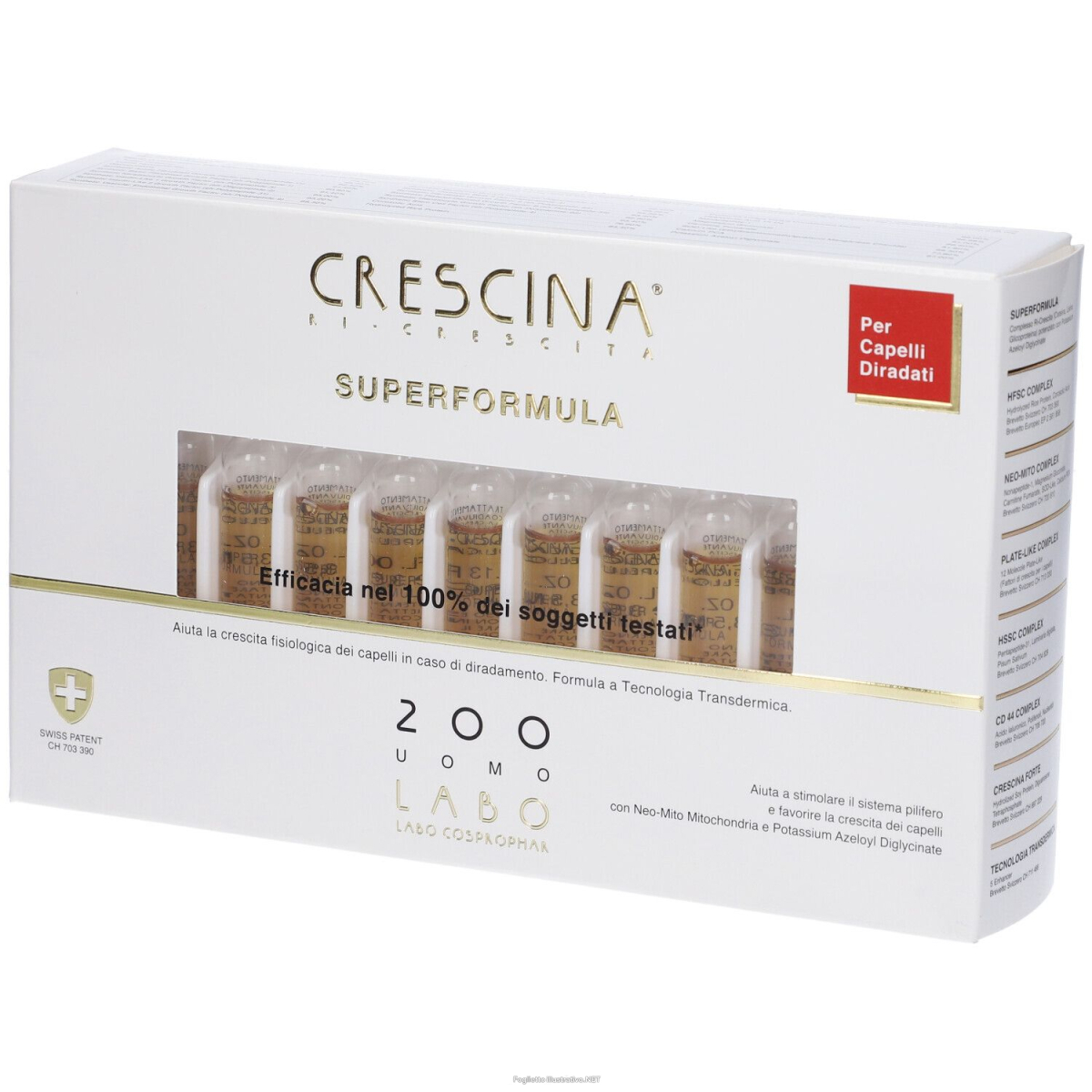 Cerca Prezzi di crescina superformula ricrescita 200 uomo – trattamento per diradamento capelli, 20 fiale e acquista online