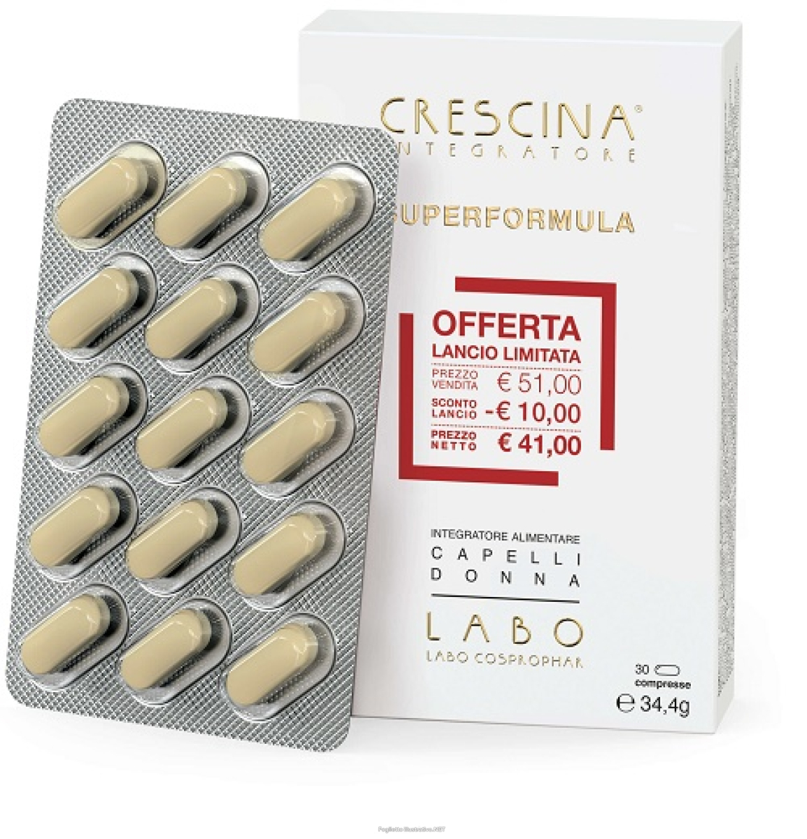 Cerca Prezzi di crescina - superformula ricrescita donna integratore capelli confezione 30 compresse e acquista online
