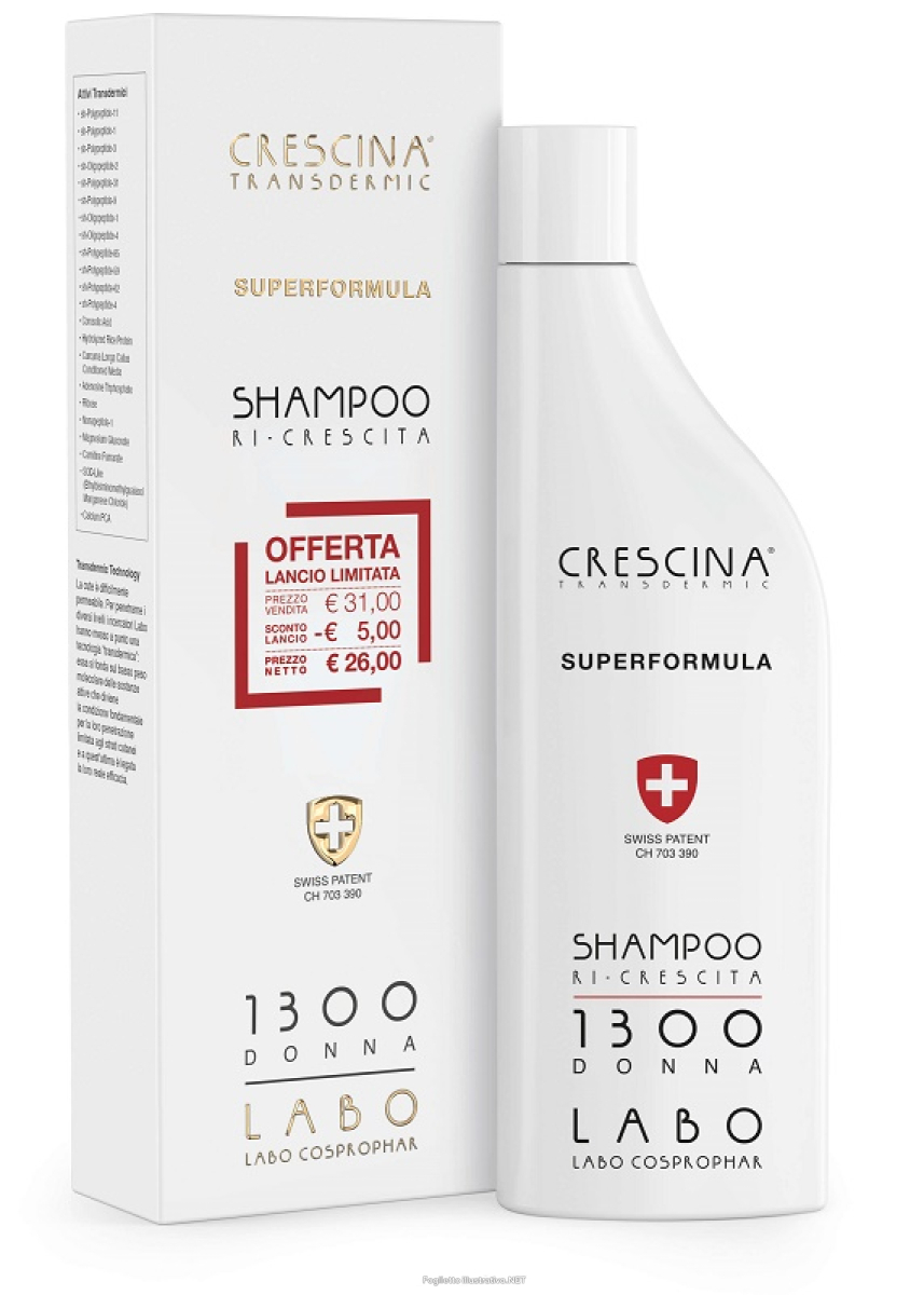 Cerca Prezzi di crescina - superformula ricrescita shampoo 1300 donna  confezione 150 ml e acquista online