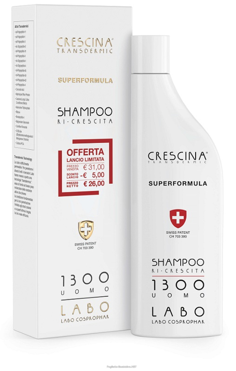 Cerca Prezzi di crescina - superformula ricrescita shampoo 1300 uomo confezione 150 ml e acquista online