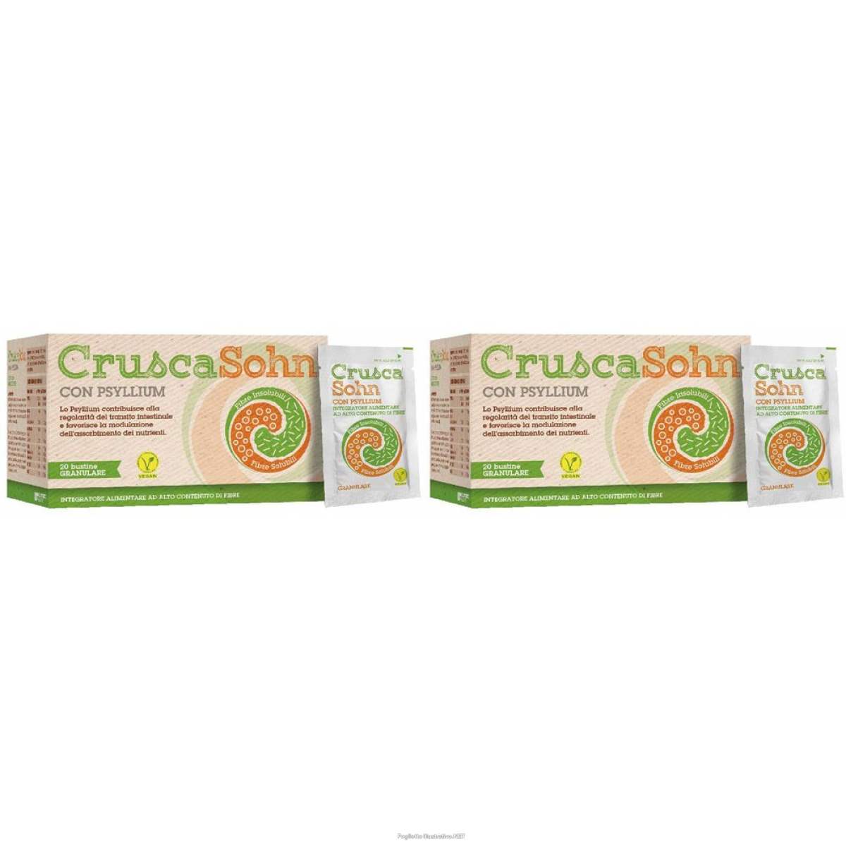 Cerca Prezzi di crusca sohn con psyllium set da 2 2x20 pz bustina e acquista online