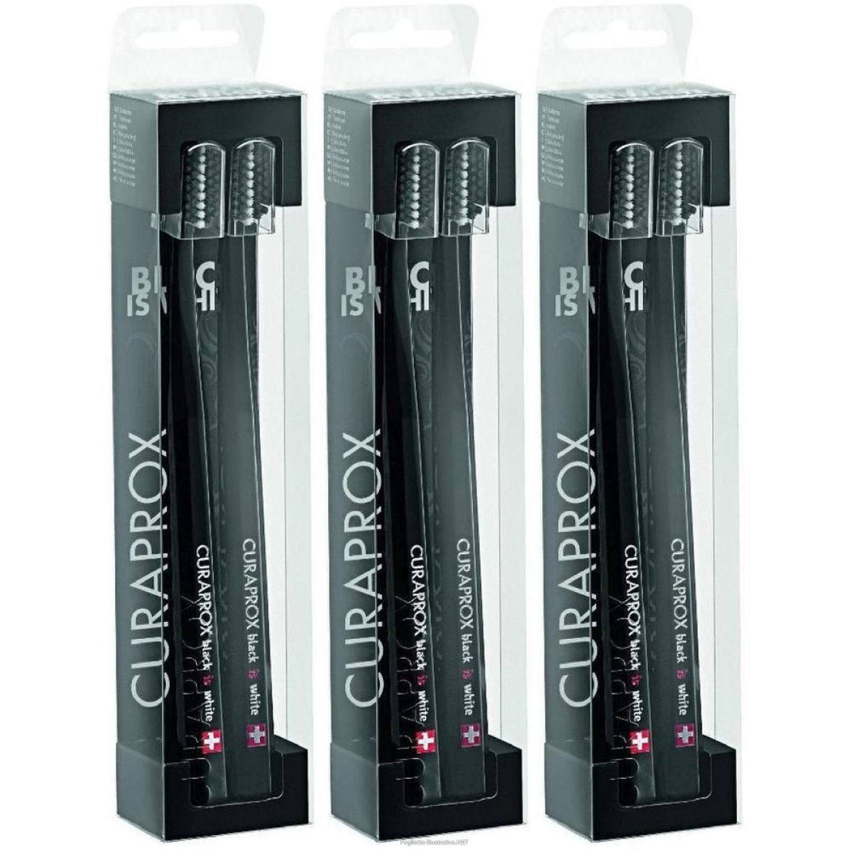 Cerca Prezzi di curaprox black is white dentifrici sbiancanti 2 spazzolini 3x2 st e acquista online