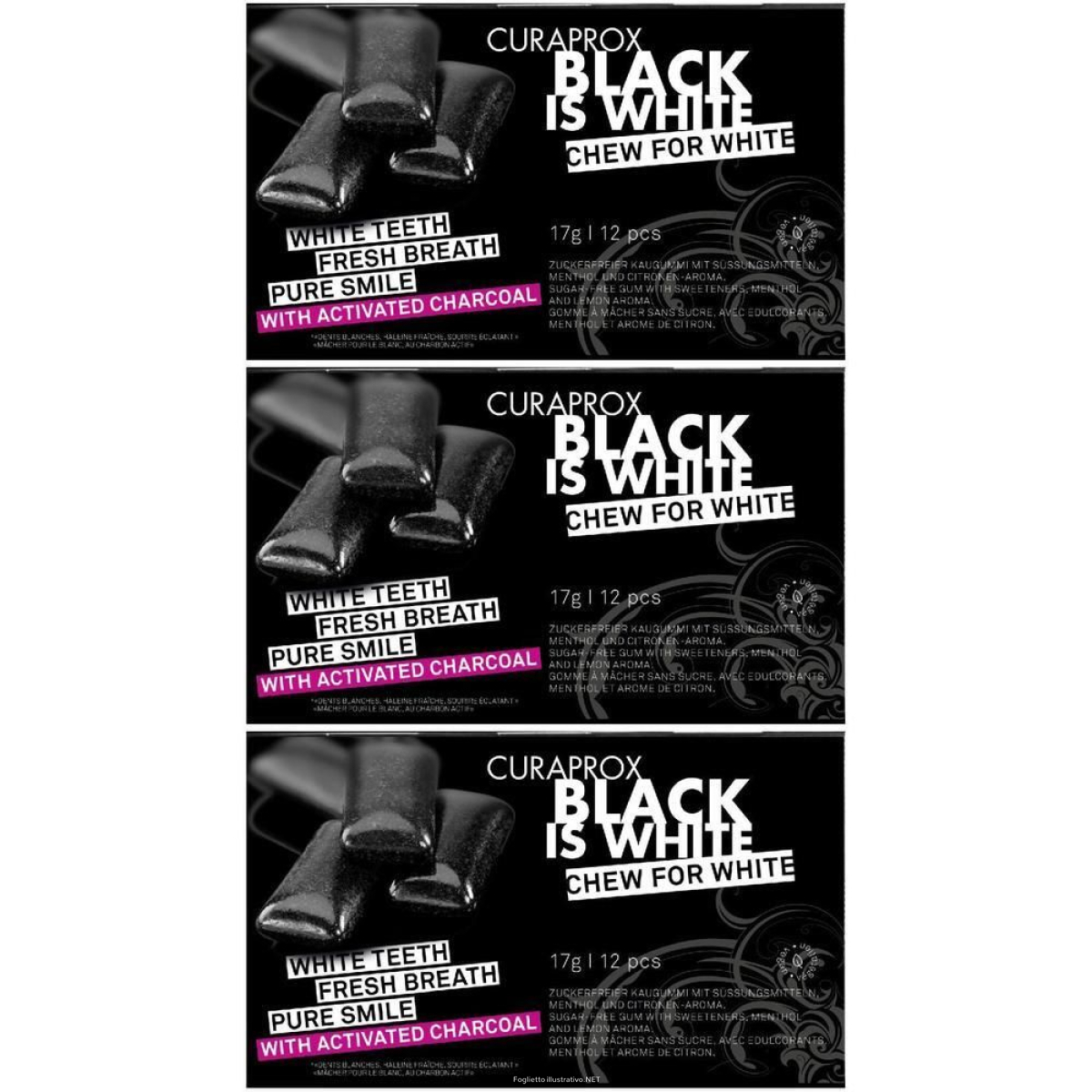 Cerca Prezzi di curaprox black is white to go chewing gum sleeve 12 pezzi 3x12 pz gomm e acquista online