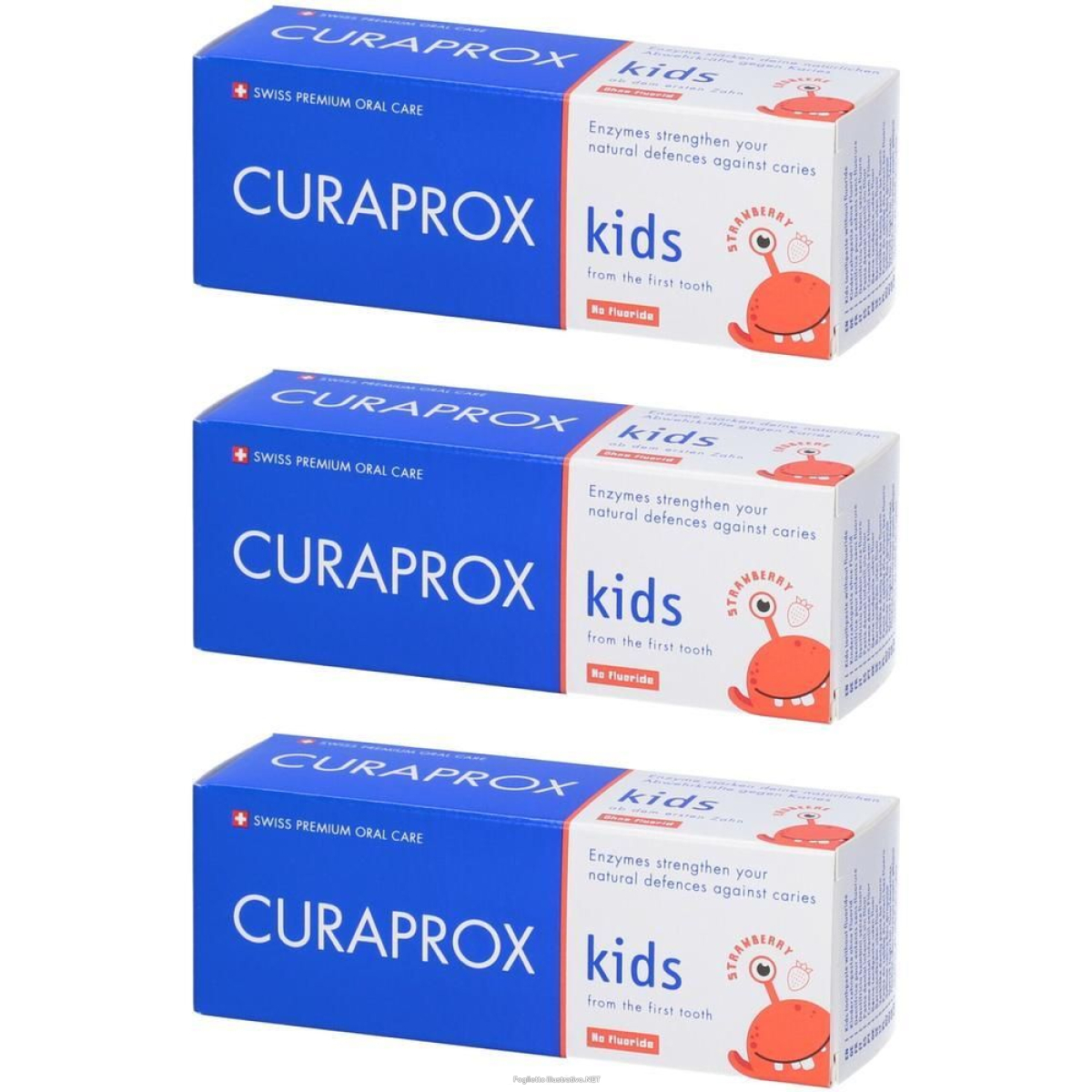 Cerca Prezzi di curaprox kids toothpaste strawberry flavor 0 ppm 3x60 ml e acquista online