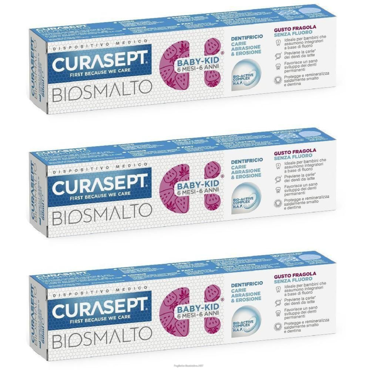 Cerca Prezzi di curasept biosmalto baby kid senza fluoro 3x50 ml dentifricio e acquista online