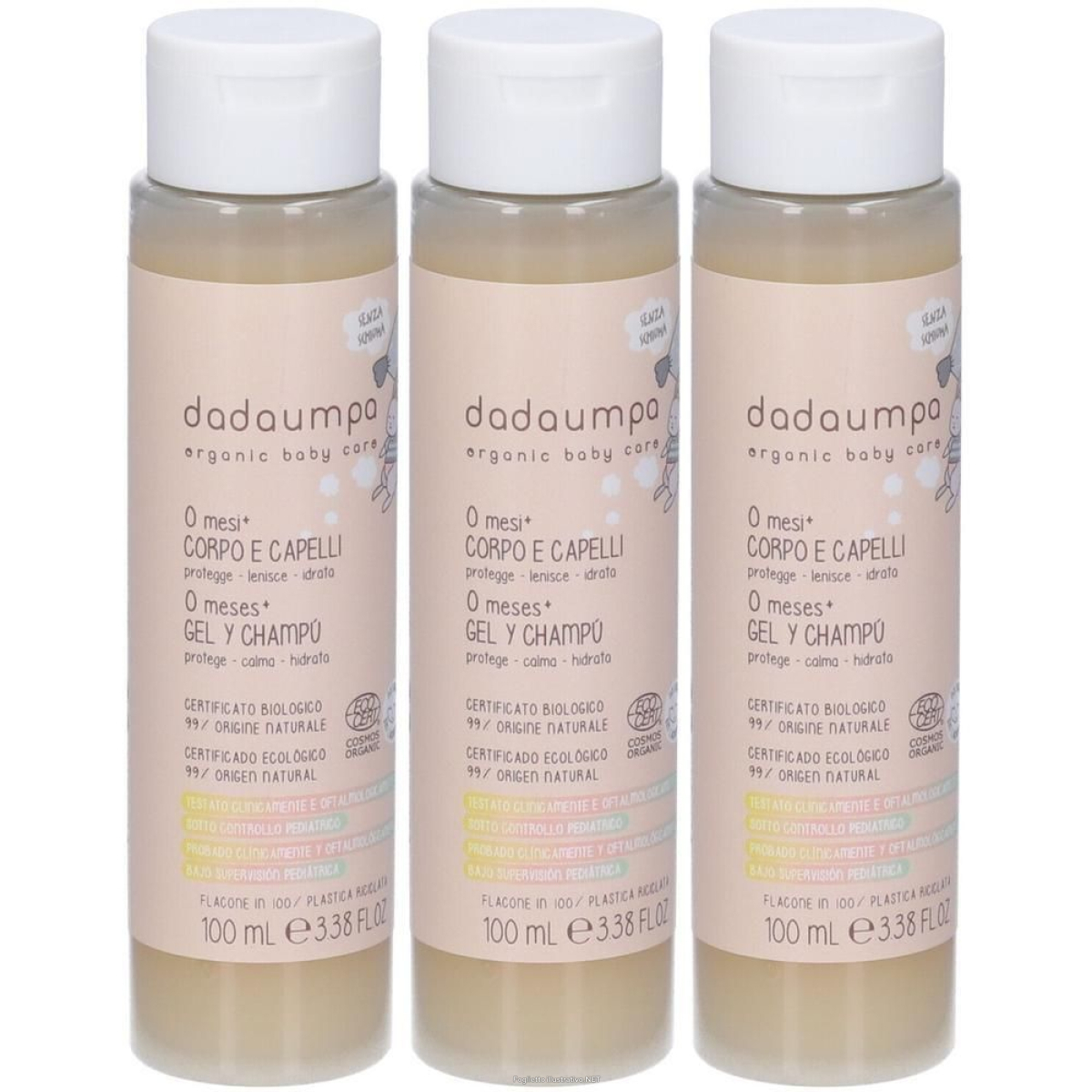 Compra Online dadaumpa detergente corpo e capelli 0+ mesi certificato bio 100ml 3x10 e Trova il miglior prezzo