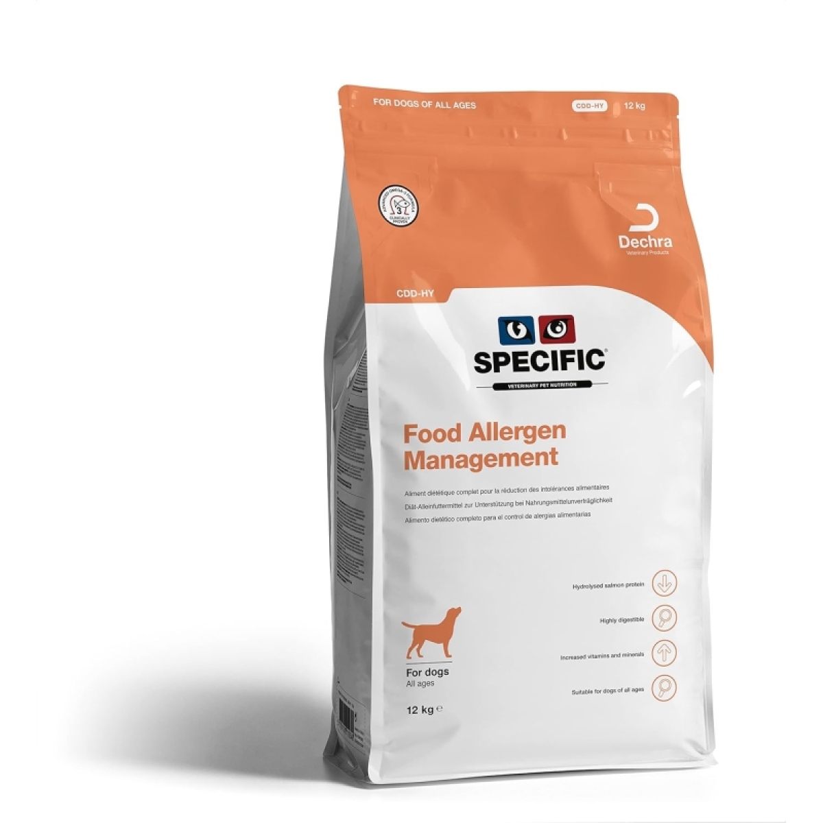 Compra Online Dechra specific food allergen management - alimento ipoallergenico con salmone idrolizzato per cani 12 kg e Trova il miglior prezzo