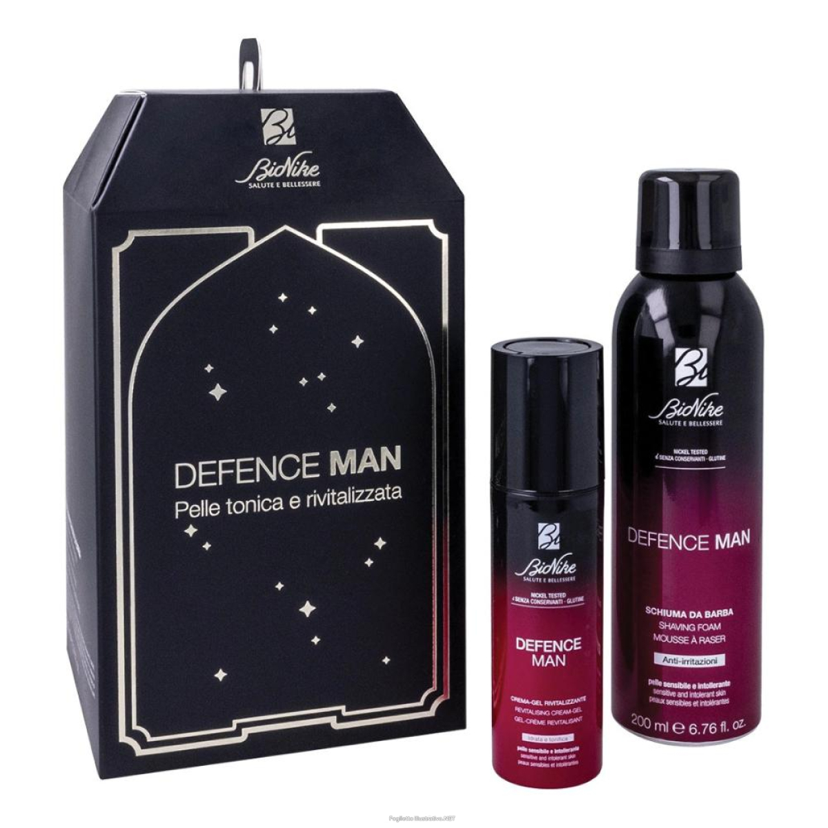Compra Online defence man kit natale 2024 safe shave schiuma da barba antiirritazioni 200 ml + crema gel rivitalizzante 50 ml e Trova il miglior prezzo