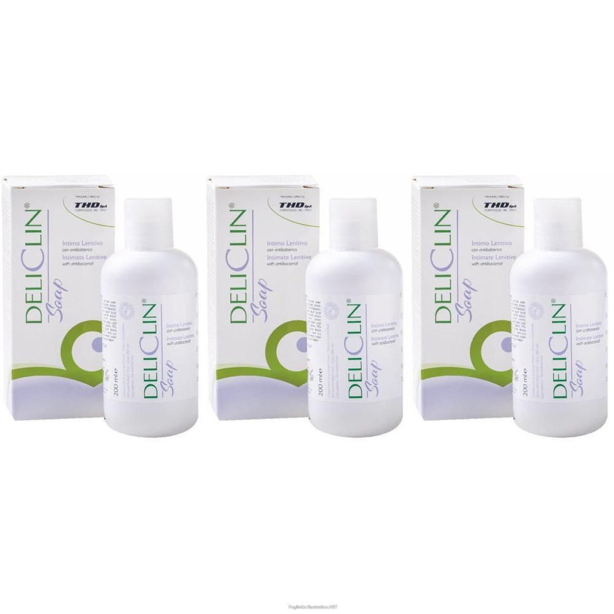 Compra Online deliclin soap detergente intimo lenitivo con antibatterico 200 ml 3x20 e Trova il miglior prezzo