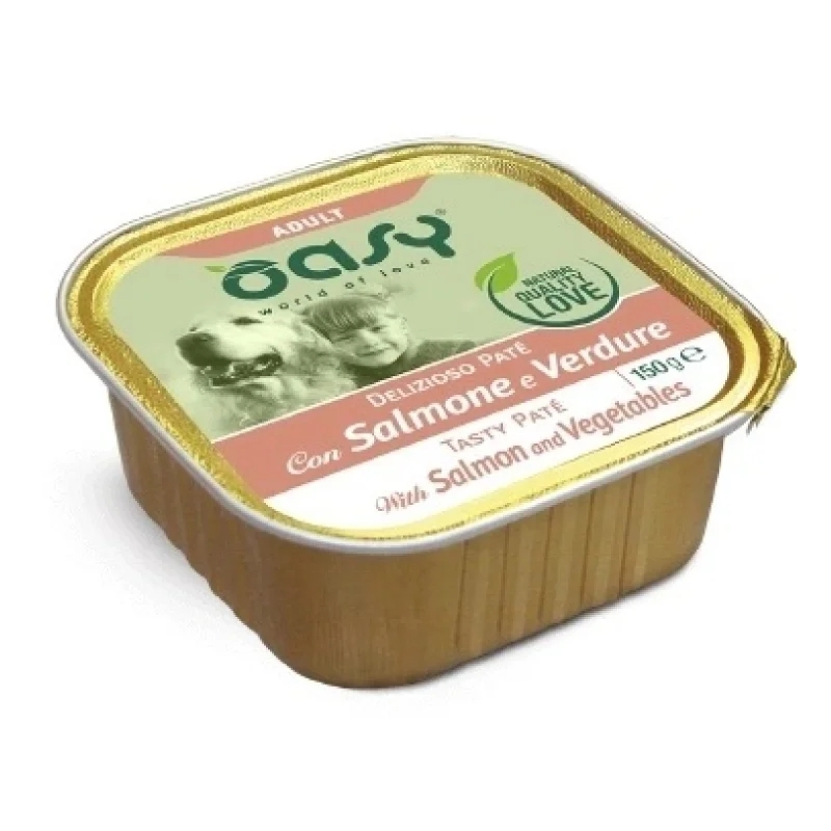 Compra Online Delizioso paté wet dog salmone & verdure - alimento umido per cani adulti di tutte le taglie 150 gr e Trova il miglior prezzo