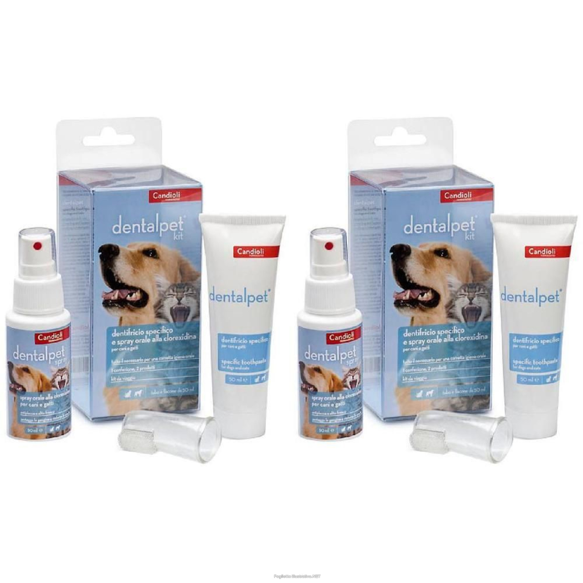 Compra Online dentalpet kit dentifricio 50ml+spray orale 50ml+1 ditale 2x100 ml dent e Trova il miglior prezzo