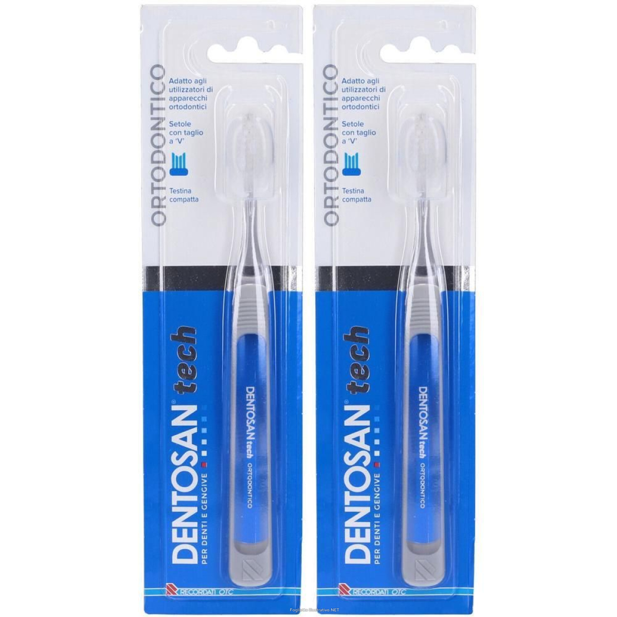 Compra Online dentosan® tech spazzolino ortondontico 2x1 pz da denti e Trova il miglior prezzo
