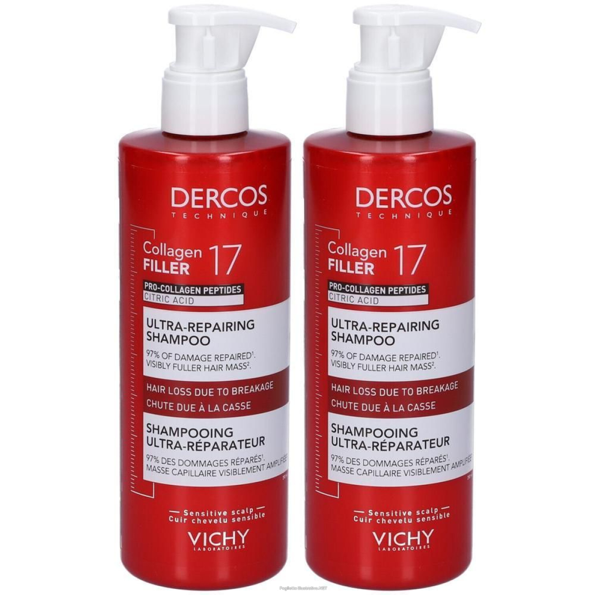 Compra Online dercos collagen 17 filler shampoo ultra-riparatore 2x400 ml e Trova il miglior prezzo