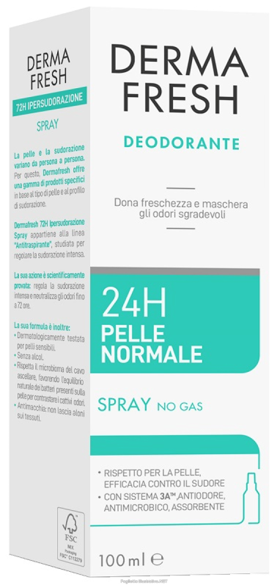 Compra Online dermafresh 24h pelle normale deodorante spray no gas dona freschezza e maschera gli odori sgradevoli 100ml e Trova il miglior prezzo