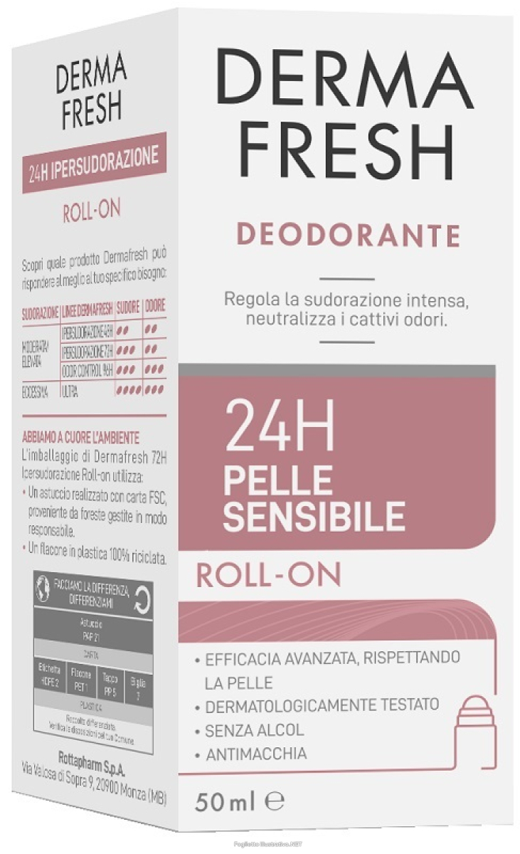 Compra Online dermafresh 24h pelle sensibile roll-on - effetto freschezza e protezione da cattivi odori - 50 ml e Trova il miglior prezzo