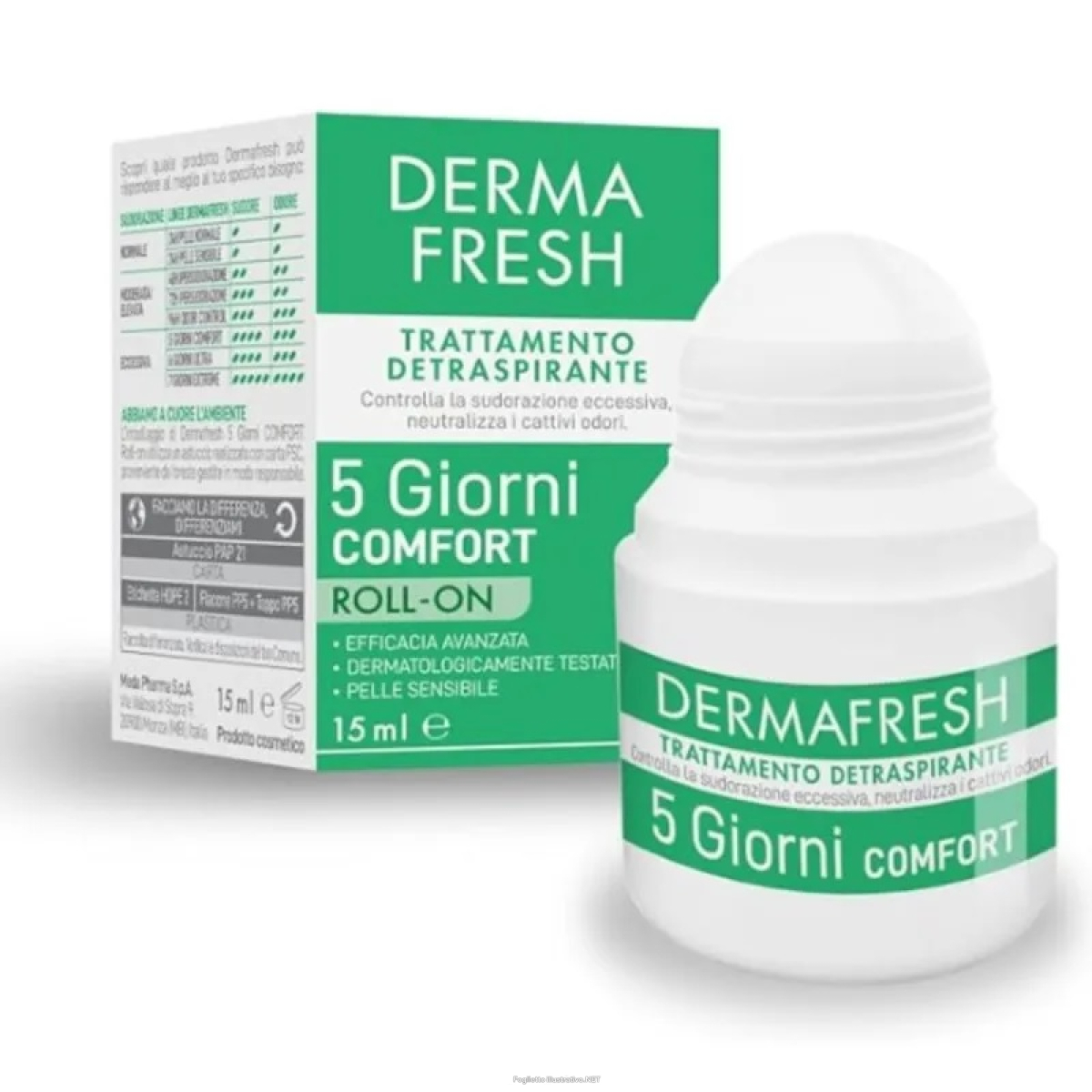 Compra Online dermafresh deo 5 giorni roll on - trattamento detraspirante per sudorazione eccessiva - 15 ml e Trova il miglior prezzo