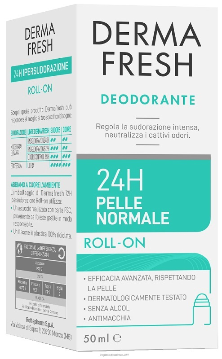 Compra Online dermafresh deodorante 24 ore per pelle normale roll on - freschezza e protezione da cattivi odori - 50 ml e Trova il miglior prezzo