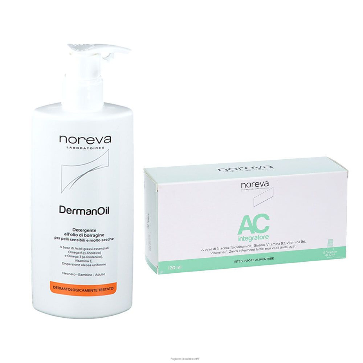 Compra Online dermana ac integratore alimentare + dermanoil detergente all´olio di b e Trova il miglior prezzo