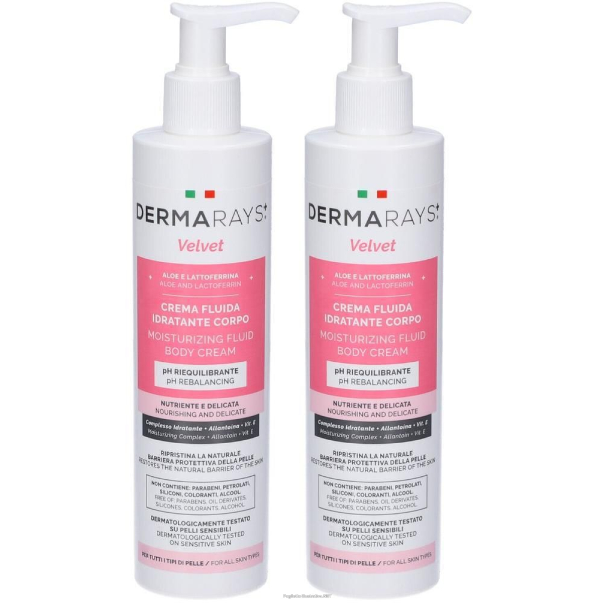 Compra Online dermarays+ velvet crema fluida idratante corpo 250ml 2x250 ml e Trova il miglior prezzo