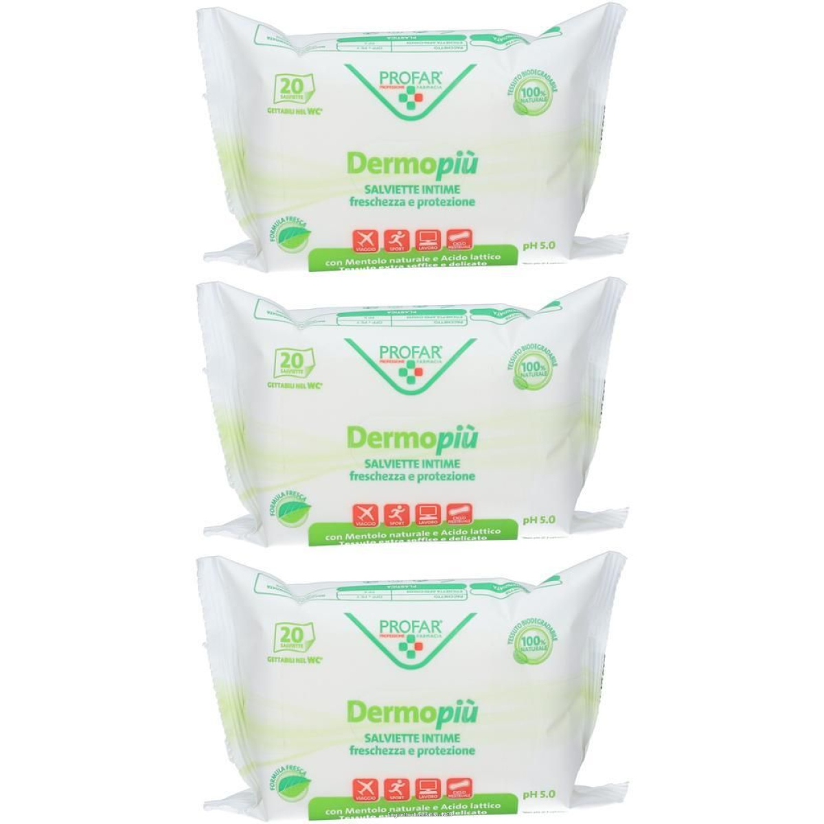 Compra Online dermo piu' salviette intime 20 pezzi profar 3x20 pz e Trova il miglior prezzo
