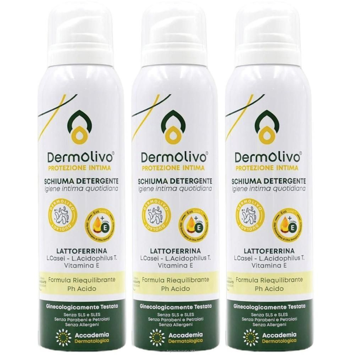 Compra Online dermolivo schiuma detergente ginecologica 150 ml 3x150 ml e Trova il miglior prezzo
