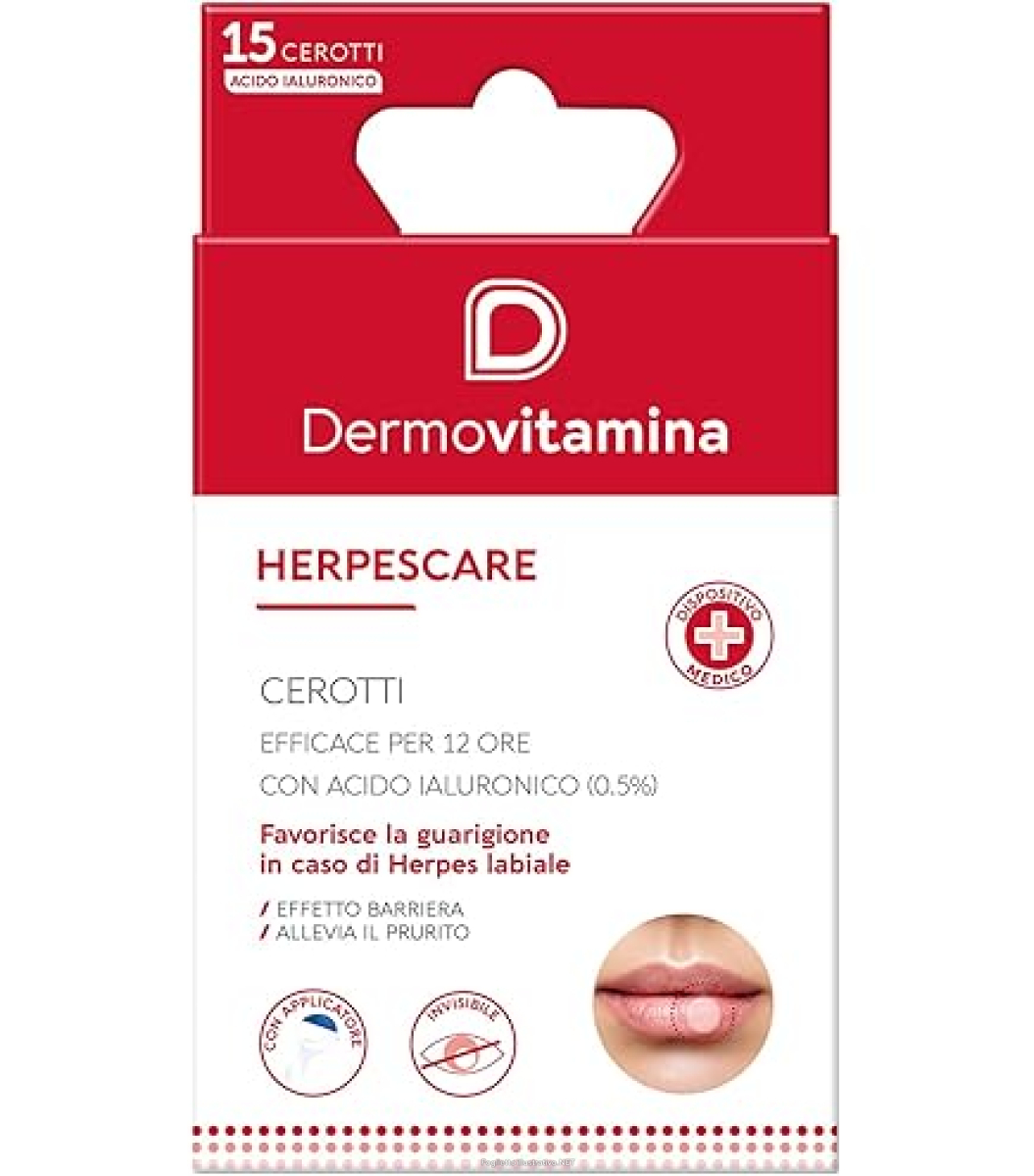 Compra Online dermovitamina herpescare cerotti labbra con acido ialuronico per herpes 15 pezzi e Trova il miglior prezzo