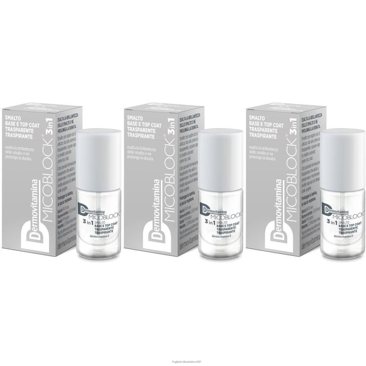 Compra Online dermovitamina micoblock® 3 in 1 smalto base e top coat 3x5 ml e Trova il miglior prezzo