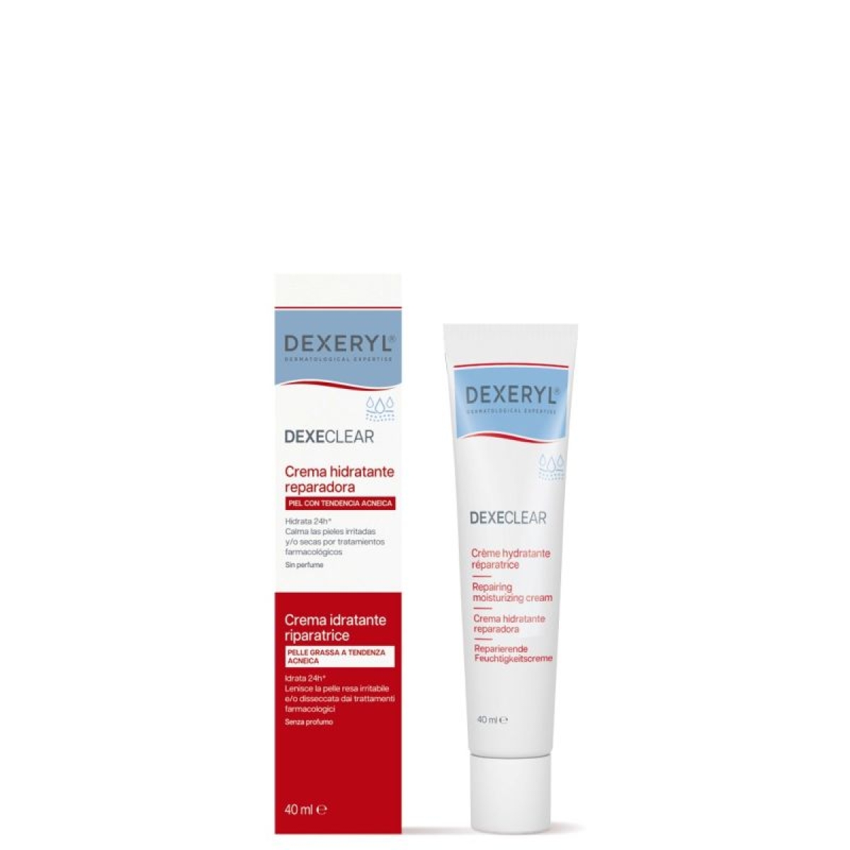 Compra Online Dexeclear - crema idratante riparatrice per pelle grassa a tendenza acneica 40 ml e Trova il miglior prezzo