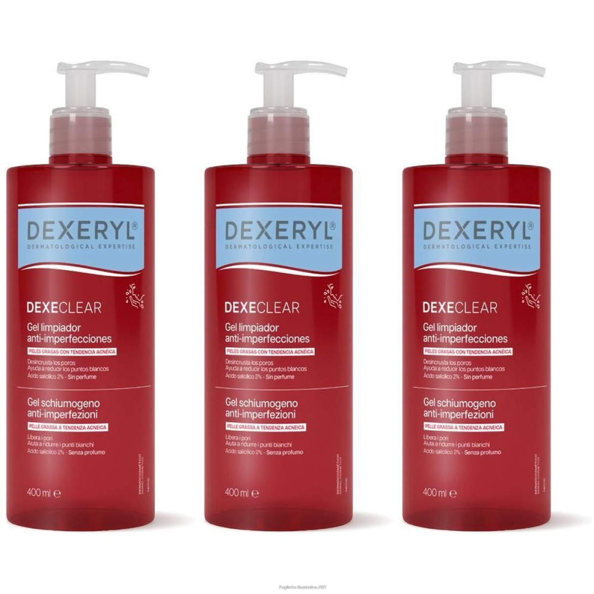 Compra Online dexeryl dexeclear gel schiumogeno anti-imperfezioni 400ml 3x400 ml e Trova il miglior prezzo