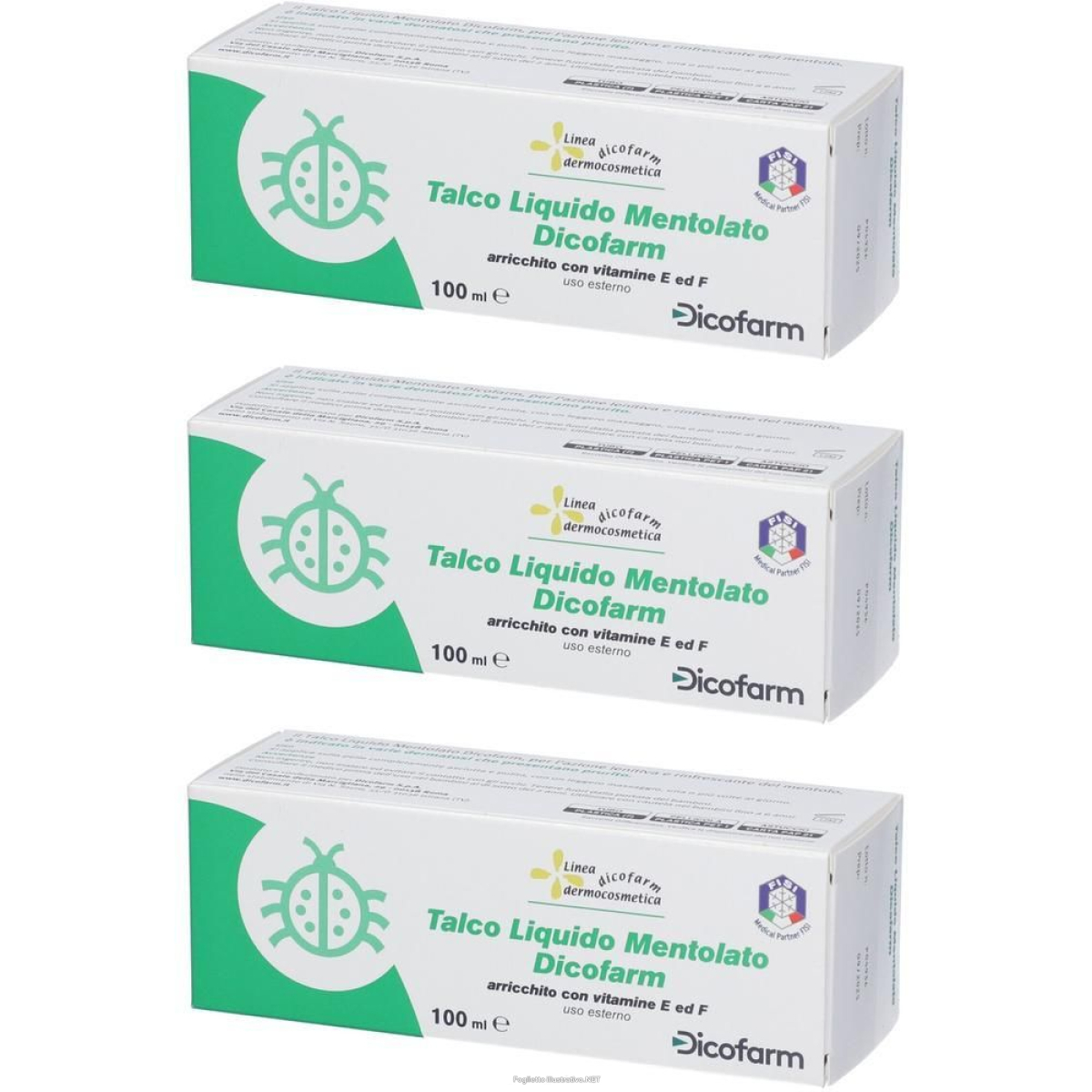 Compra Online dicofarm talco liquido mentolato 3x100 ml e Trova il miglior prezzo