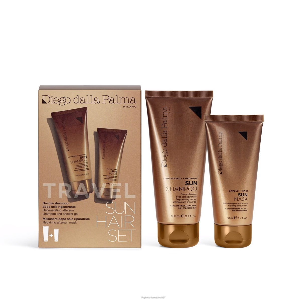 Compra Online diego dalla palma kit travel solari capelli doccia shampoo 100 ml + maschera riparatrice 50 ml e Trova il miglior prezzo