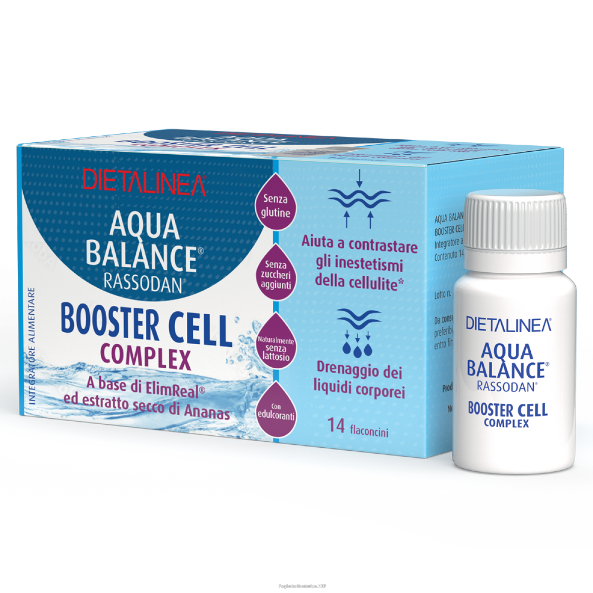 Compra Online dietalinea aquabalance rassodan booster cell complex cellulite e drenaggio dei liquidi corporei 14 flaconcini 10ml e Trova il miglior prezzo